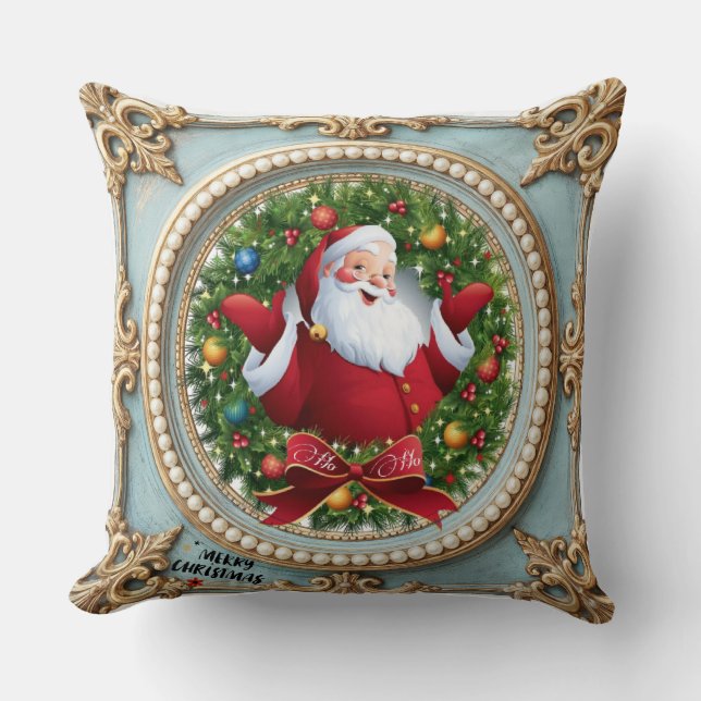 Santa Christmas  Throw Pillow (Front)