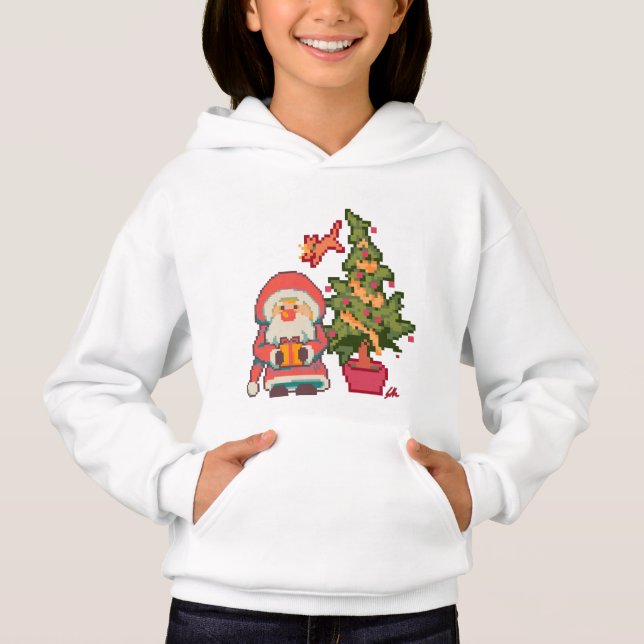 Santa Christmas tree, cat Pixelart, Pixel Art (Front)