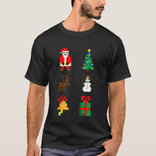 Santa Christmas Tree Deer Snowman Bell Gift Xmas P T-Shirt