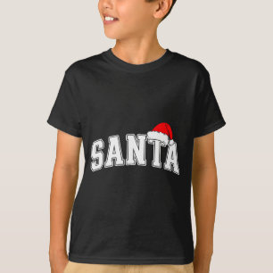 Santa Christmas Varsity Text With Hat Family Xmas  T-Shirt