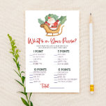 Santa Christmas What's In Purse Baby Shower Game Stationery<br><div class="desc">This is a Santa Claus Christmas What's In Your Purse Baby Shower Game. 

*What's In Your Purse? - Guests will get points for each item they have in their purse. Whoever gets the most points,  wins!</div>