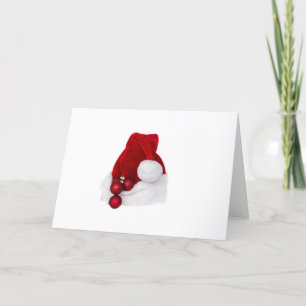 Santa Christmas Winter Hat Stocking Red Holiday Card