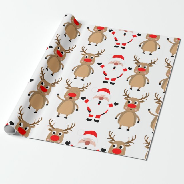 Santa Christmas Wrapping Paper (Unrolled)