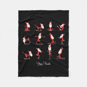 Santa Christmas Yoga Pose Santa Namaste Namasleigh Fleece Blanket