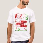 Santa Christmukkah T-Shirt<br><div class="desc">Holiday Humour T-shirts and Apparel Funny Holiday Gear: T-shirts, Hoodies, Stickers, Buttons, and gifts.</div>