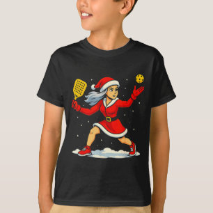Santa Ckleball Player Christmas Snow Xmas Pajamas  T-Shirt