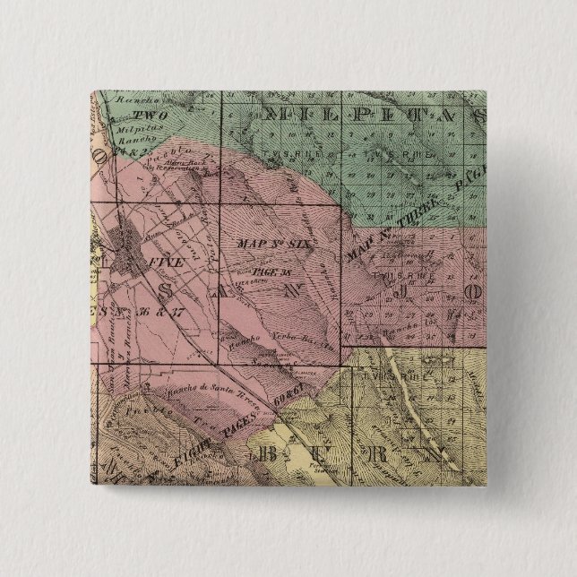 Santa Clara Co 2 Inch Square Button (Front)