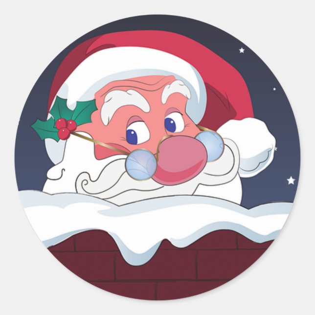 Santa Classic Round Sticker (Front)