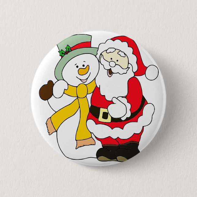 santa-claus 2 inch round button (Front)