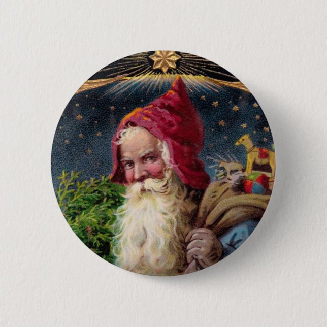 Santa Claus 2 Inch Round Button (Front)