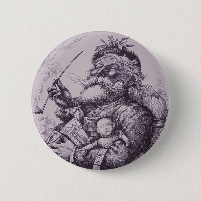 Santa Claus 2 Inch Round Button (Front)