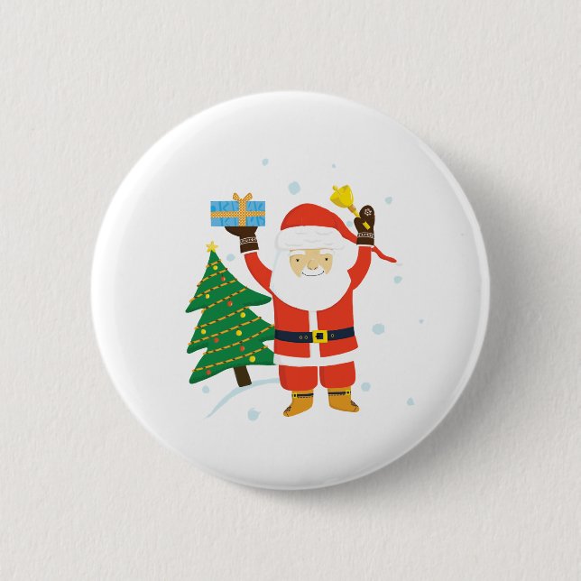 Santa Claus 2 Inch Round Button (Front)