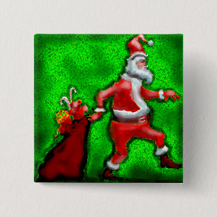 Santa Claus 2 Inch Square Button
