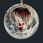 Santa Claus 3D Christmas Ornament<br><div class="desc">Santa Claus 3D Christmas Ornament with red,  white,  and green colours. Two lines of customizable text to personalize this ornament.</div>