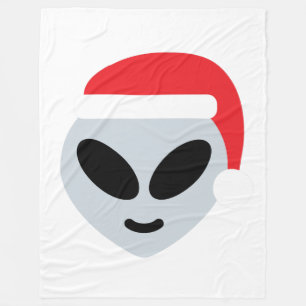 santa claus alien emoji blanket