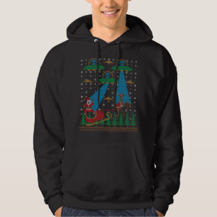 Santa Claus Alien Invasion Space UFO Ugly Christma Hoodie