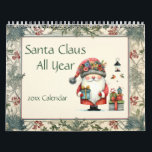 Santa Claus All Year Calendar<br><div class="desc">Fun images in a folk art style of Santa Claus are sure to bring the Christmas spirit and joy all year long. AI assisted graphics purchased with commercial use. Artwork: RedHeronLighthouse and RavenPrintableDesign</div>