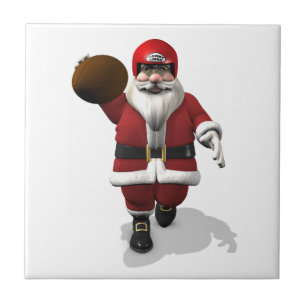 Santa Claus American Football Player Tile