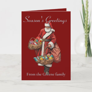 Santa Claus And Christmas Giving Card