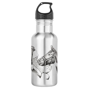 Santa Claus and Christmas Horse 532 Ml Water Bottle
