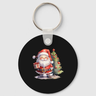 Santa Claus And Christmas Tree Keychain