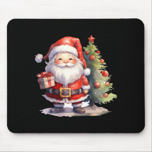 Santa Claus And Christmas Tree  Mouse Pad
