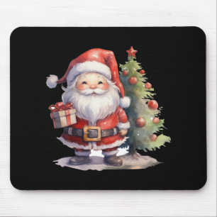 Santa Claus And Christmas Tree T Shirt  Mouse Pad