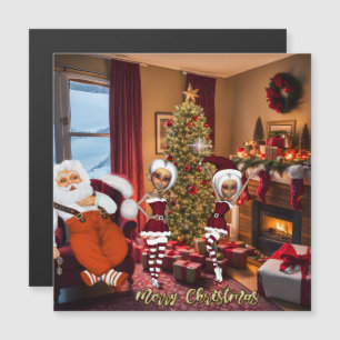 Santa Claus and elves after work.