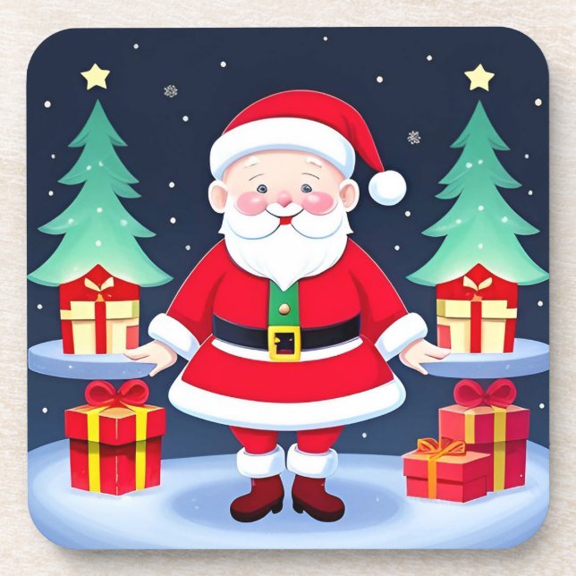 Santa Claus and Gifts Coaster (Front)