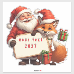 Santa Claus And Happy Fox