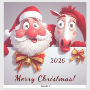 Santa Claus and Horse Sharing Festive Cheer