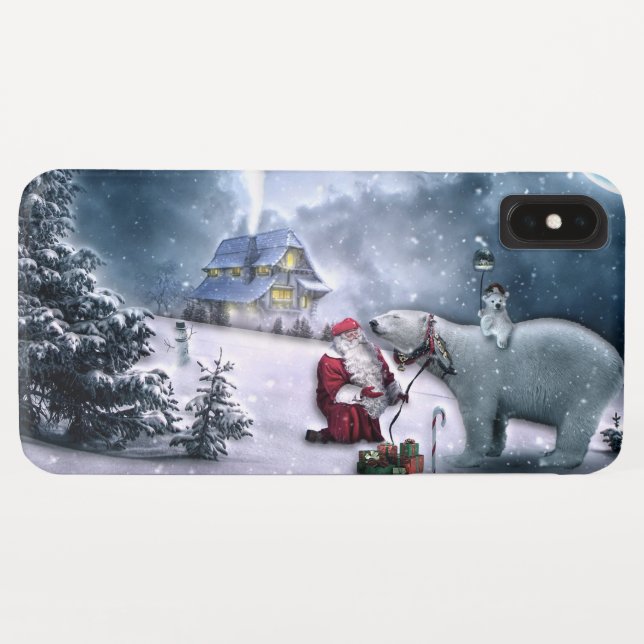 Santa Claus and Polar Bear Case-Mate iPhone Case (Back (Horizontal))