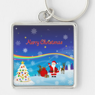 Santa Claus and Reindeer Keychain