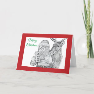 Santa Claus and Reindeer Thank You Card