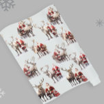 Santa Claus and Reindeer Watercolor Christmas Wrapping Paper<br><div class="desc">This design may be personalized by choosing the Edit Design option. You may also transfer onto other items. Contact me at colorflowcreations@gmail.com or use the chat option at the top of the page if you wish to have this design on another product or need assistance with this design. See more...</div>