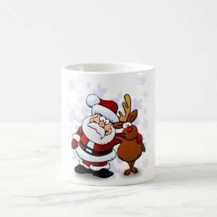SANTA CLAUS AND RUDOLPH COFFEE MUG
