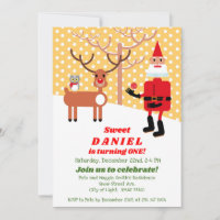 Santa Claus and Rudolph First Birthday Party