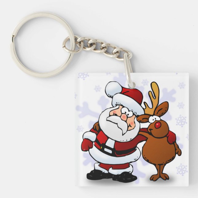 SANTA CLAUS AND RUDOLPH KEYCHAIN (Front)