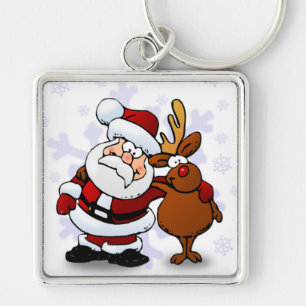 SANTA CLAUS AND RUDOLPH KEYCHAIN
