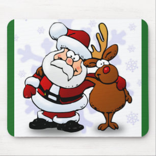 SANTA CLAUS AND RUDOLPH MOUSE PAD