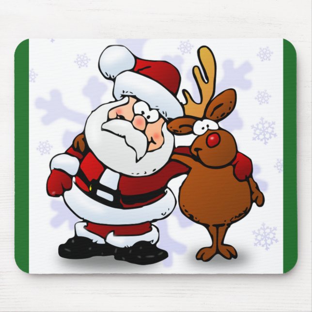 SANTA CLAUS AND RUDOLPH MOUSE PAD (Front)