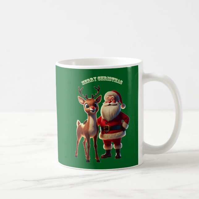 Santa Claus and Rudolph the Red-Nosed Reindeer URM Coffee Mug (Right)
