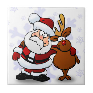 SANTA CLAUS AND RUDOLPH TILE