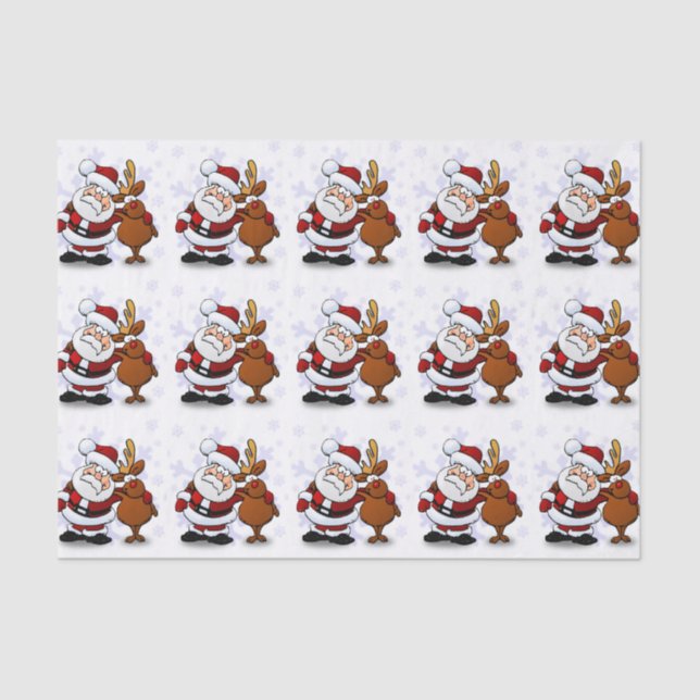 SANTA CLAUS AND RUDOLPH TISSUE PAPER (Front)