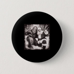 Santa Claus And Sasquatch Bigfoot Funny Joyful Sno 2 Inch Round Button