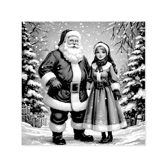 Santa Claus and Snow Maiden Self-inking Stamp (Design)