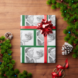Santa Claus and Squirrel Wrapping Paper