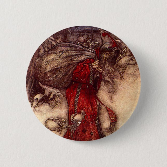 Santa Claus Arthur Rackham  2 Inch Round Button (Front)