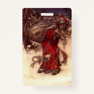 Santa Claus Arthur Rackham  Badge