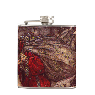 Santa Claus Arthur Rackham Hip Flask
